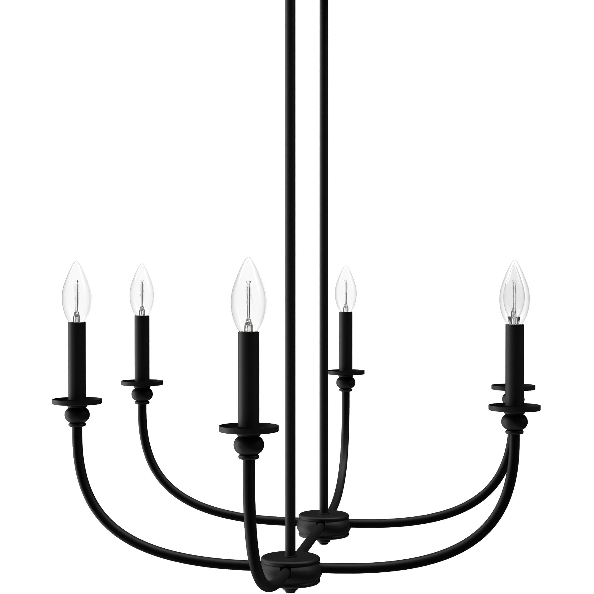 Southcrest 6 Light 36 inch Flat Matte Black Linear Chandelier Ceiling Light