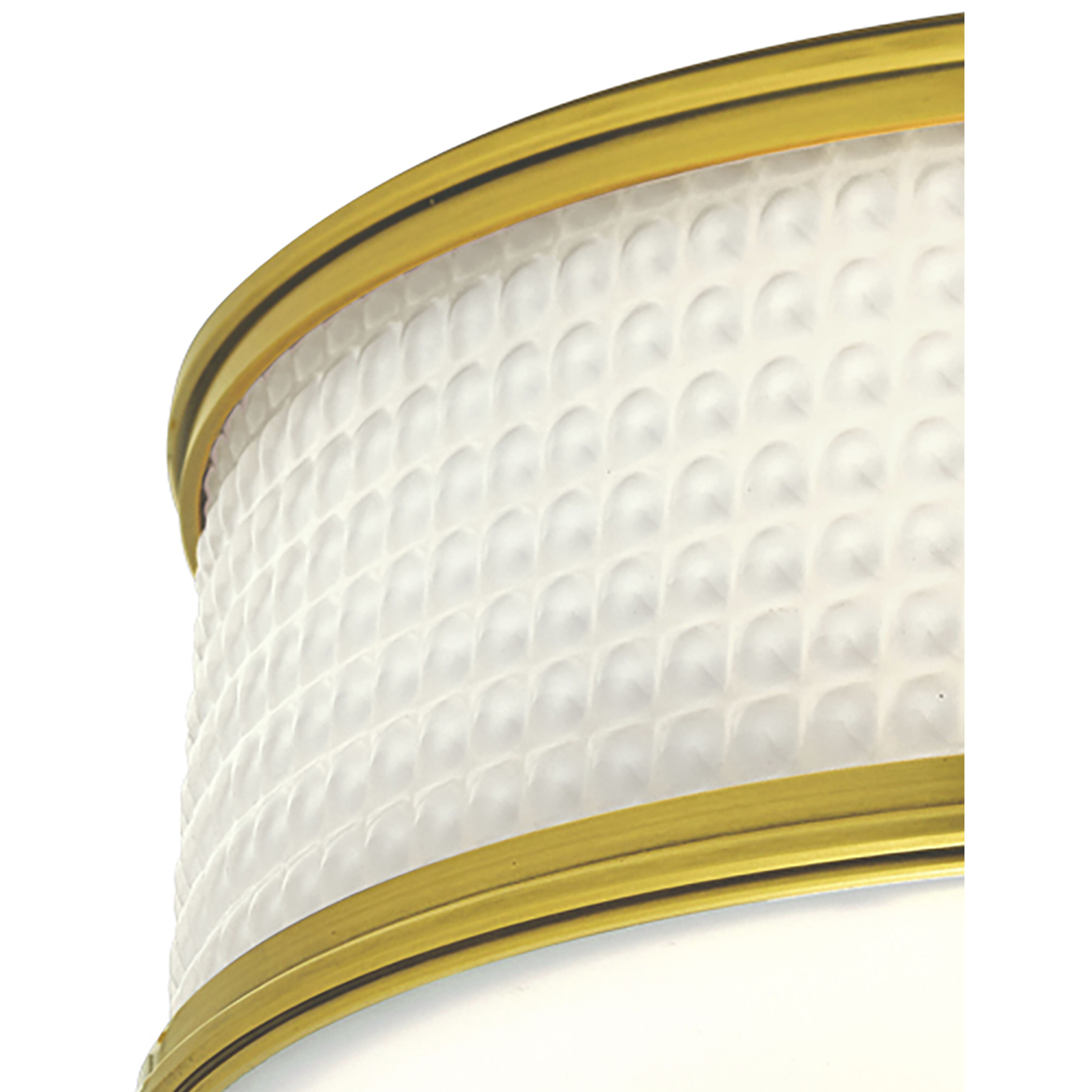 Prism 3 Light 16.75 inch Satin Brass Flush Mount Ceiling Light