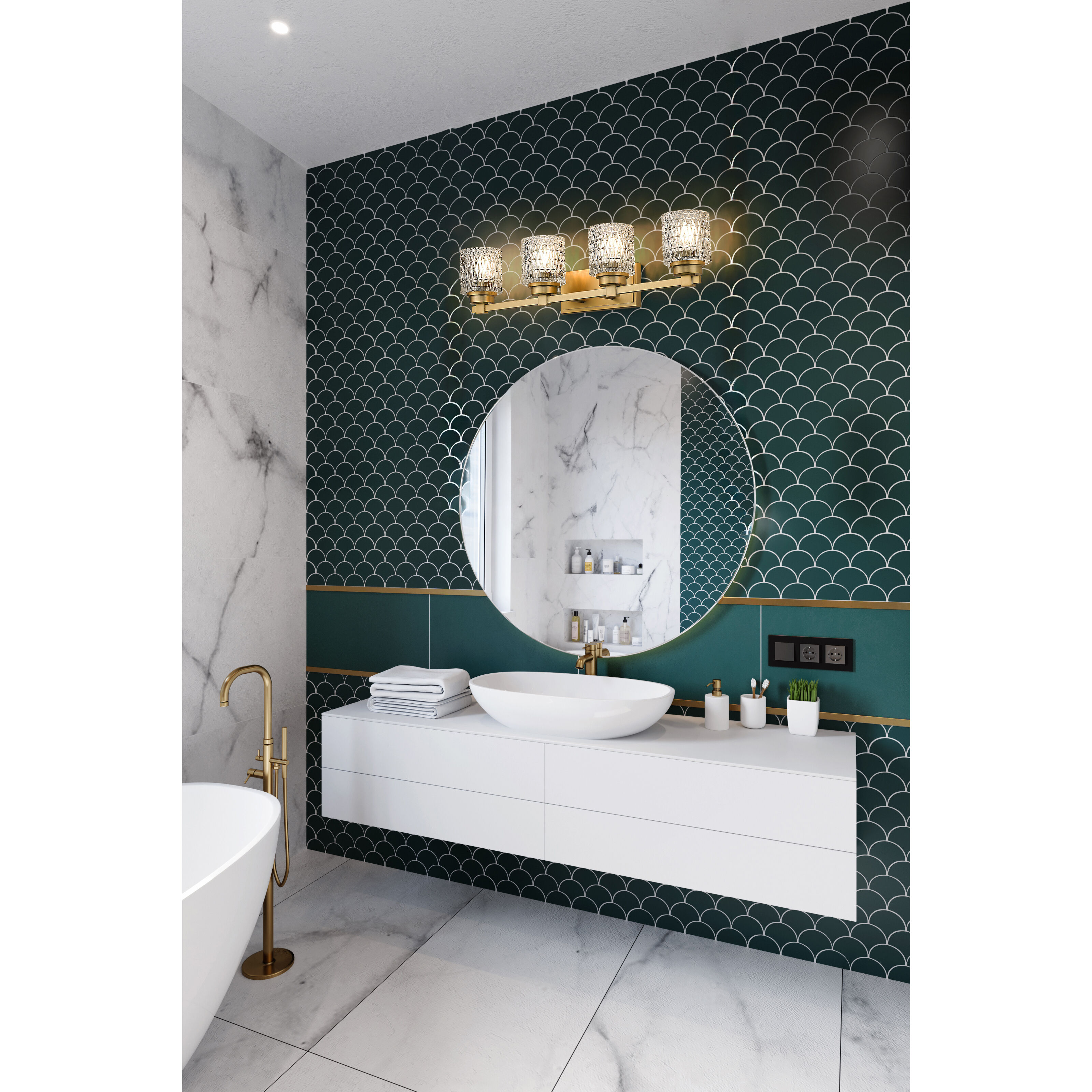 Jacqueline Vanity Wall Light in Modern Gold