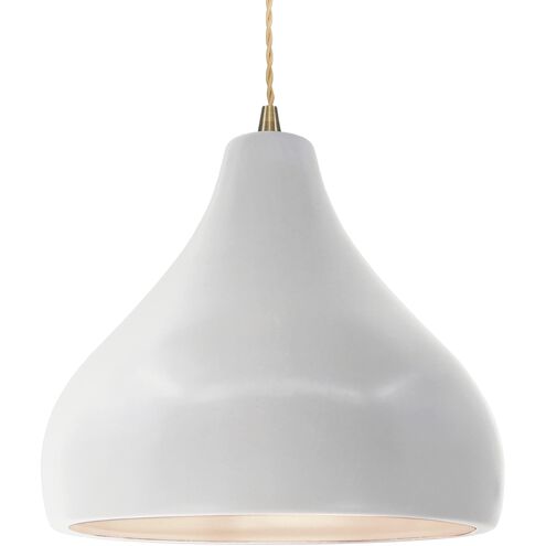 Radiance 1 Light 13.5 inch Antique Brass and Bisque Pendant Ceiling Light