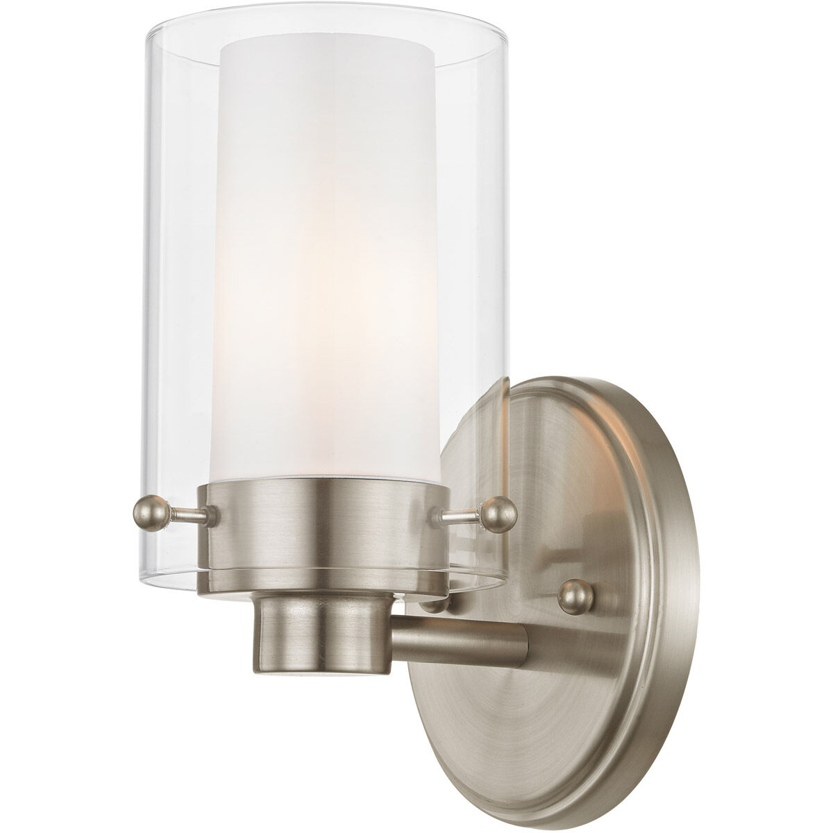 Manhattan 1 Light 5 inch Brushed Nickel Bath Vanity Wall Light