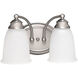 Clarke 2 Light 12.5 inch Matte Nickel Vanity Light Wall Light