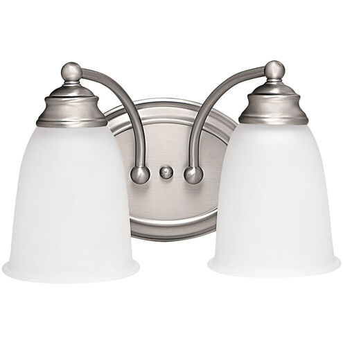 Clarke 2 Light 12.5 inch Matte Nickel Vanity Light Wall Light