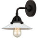 Nouveau 2 Halophane LED 9 inch Matte Black Sconce Wall Light in Matte White Halophane Glass