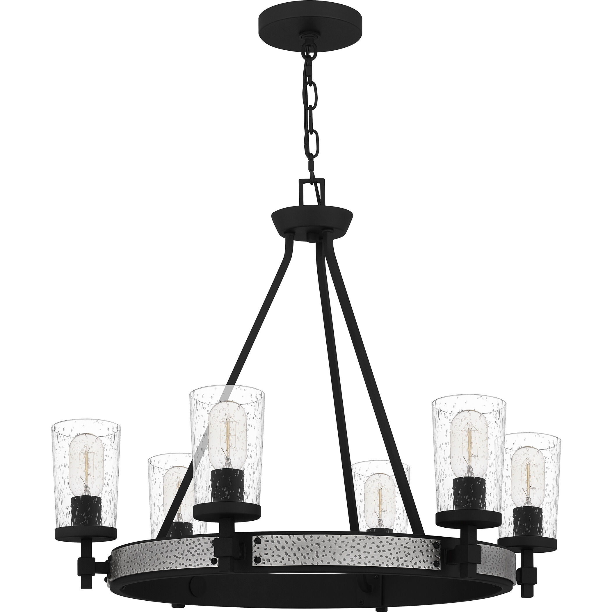 Alpine 6 Light 26 inch Earth Black Chandelier Ceiling Light