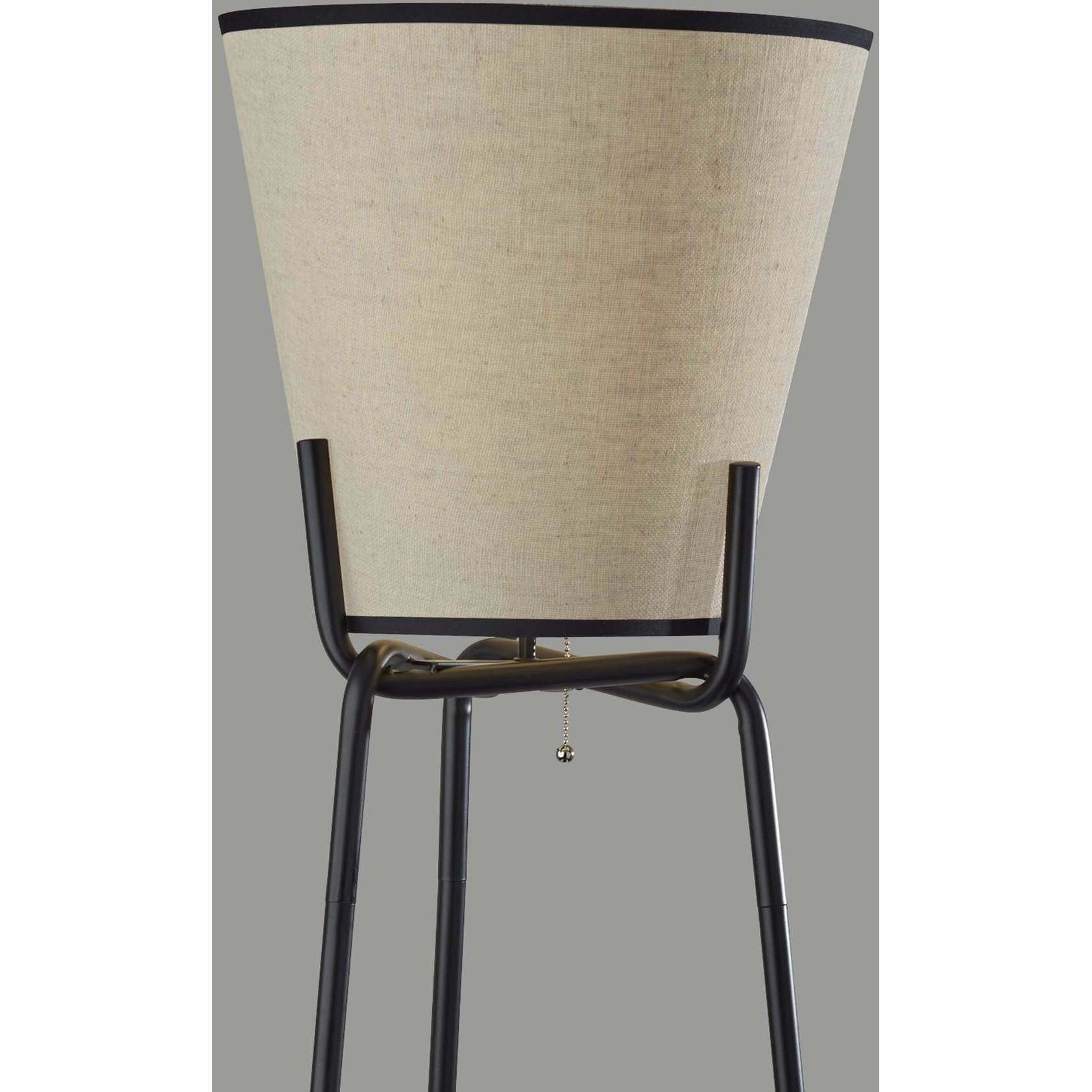 Zeek 63 inch 150.00 watt Black Shelf Floor Lamp Portable Light