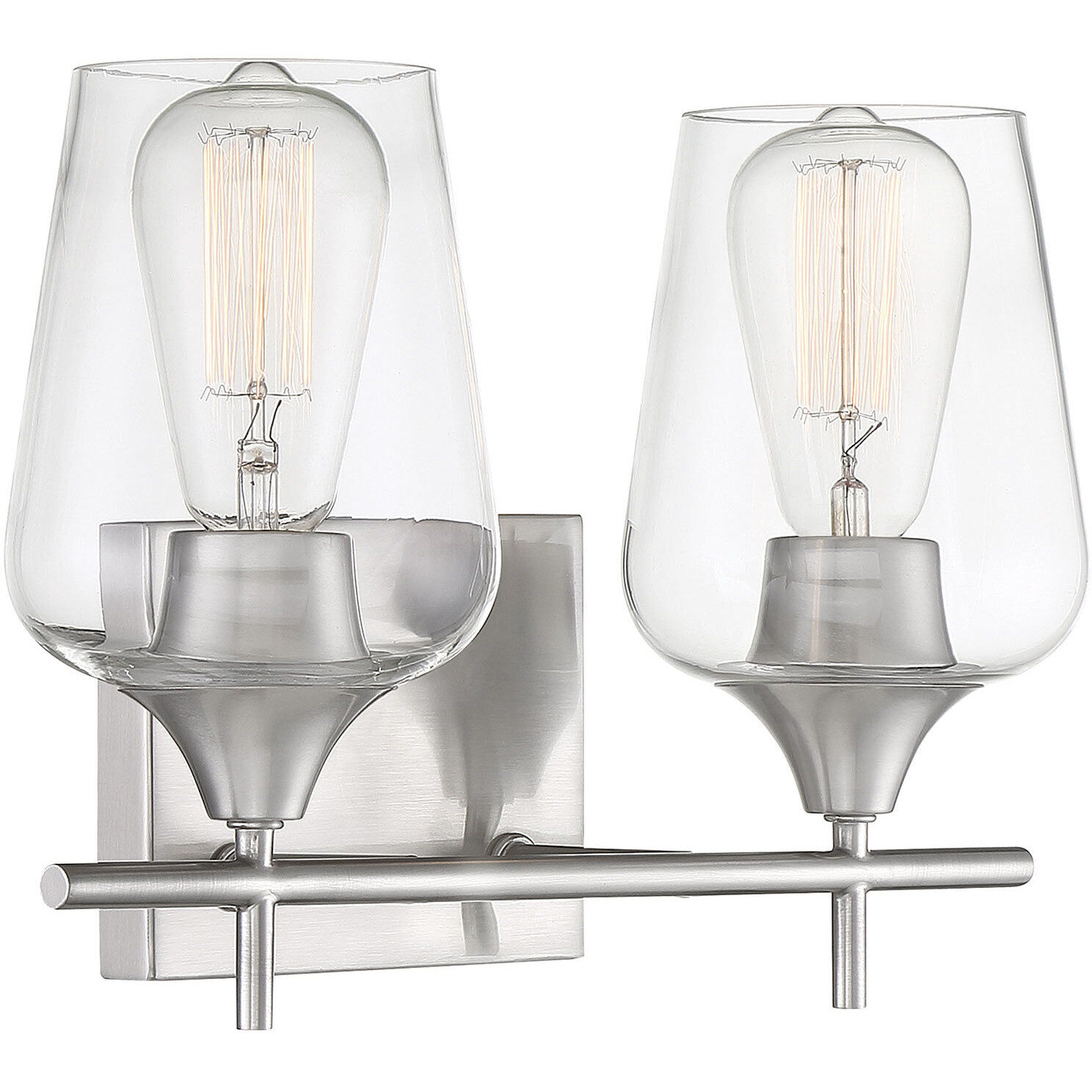 Octave 2 Light 13.75 inch Satin Nickel Bathroom Vanity Light Wall Light, Essentials