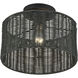Weavington 1 Light 12 inch Black Semi Flush Mount Ceiling Light, Medium