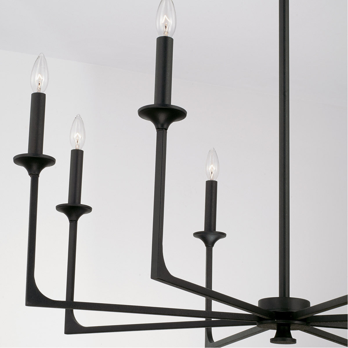 Clint 8 Light 38 inch Black Iron Chandelier Ceiling Light