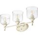 Keating 3 Light 23.88 inch Antique Ivory Vanity Light Wall Light
