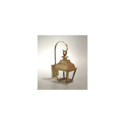 Stanfield 2 Light 16 inch Antique Brass Outdoor Wall Lantern in Clear Seedy Glass, Candelabra