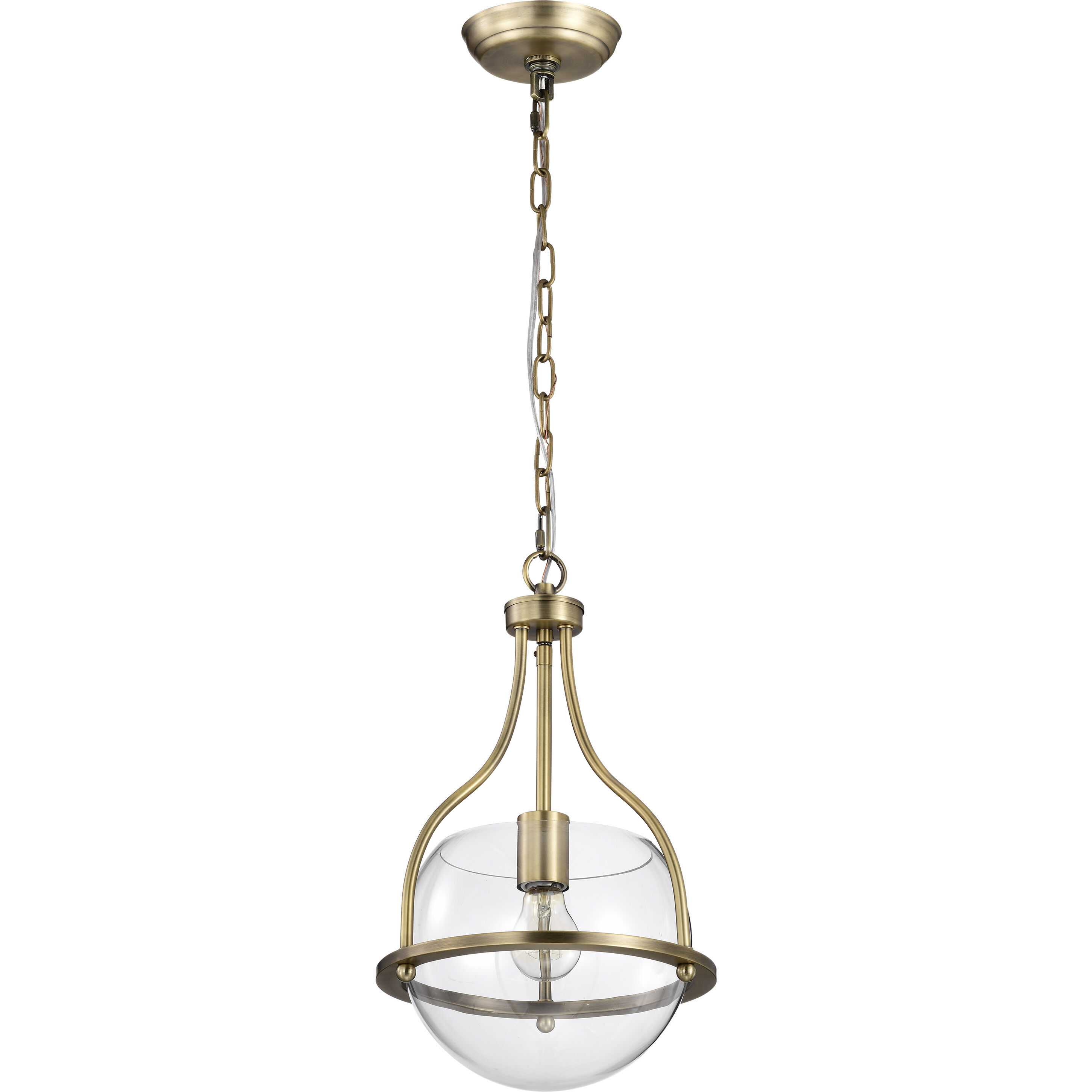 Amado 1 Light 10 inch Vintage Brass Pendant Ceiling Light