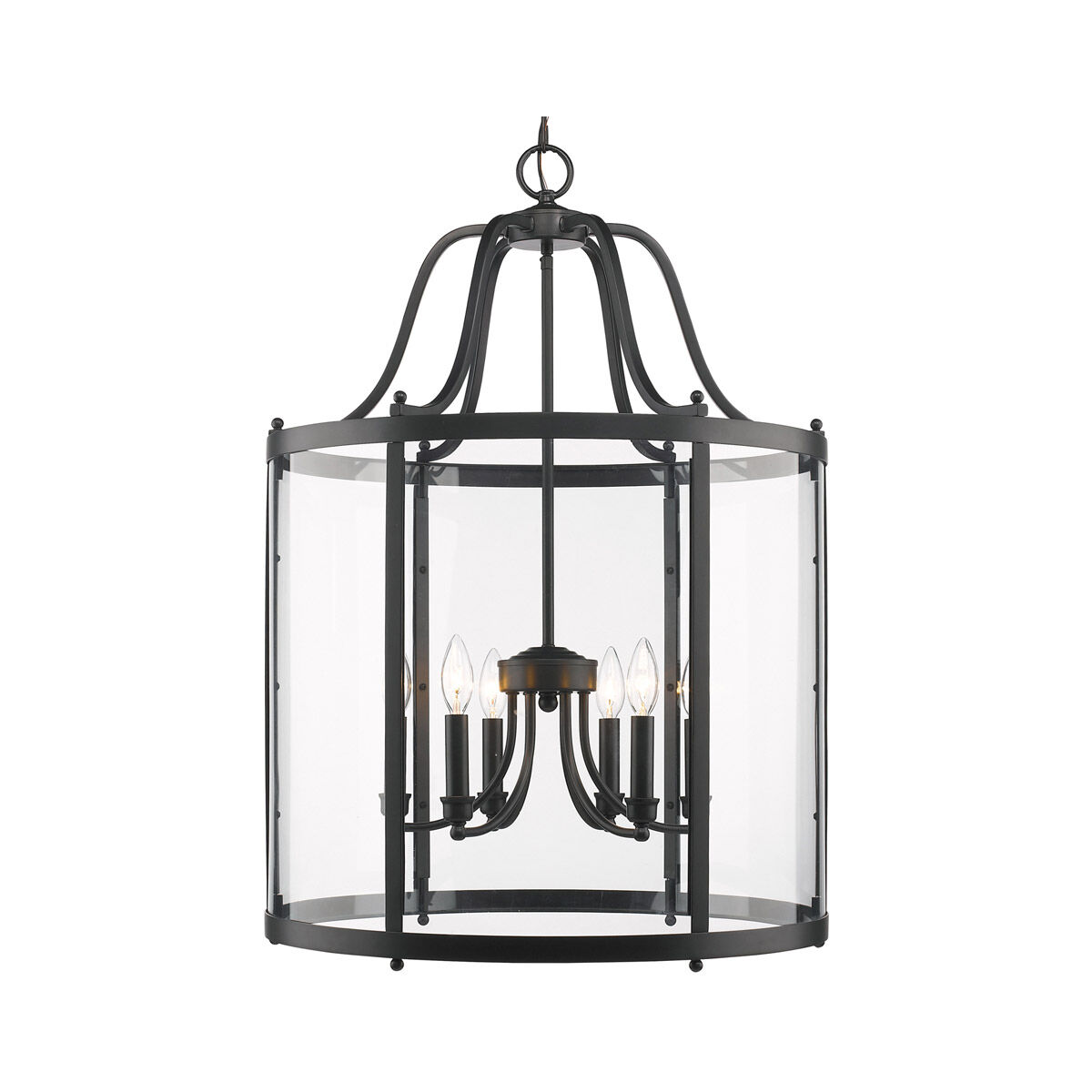 Payton 6 Light 22 inch Matte Black Pendant Ceiling Light, Caged