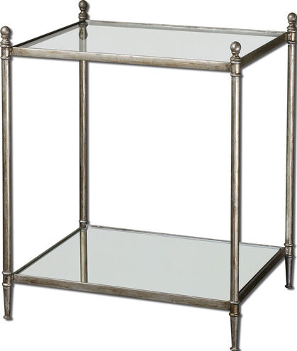 Gannon 24 X 23 inch Antiqued Silver Leaf End Table