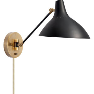 AERIN Charlton 1 Light 9.25 inch Black and Brass Wall Light