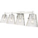 Analia 4 Light 36 inch Chrome Vanity Wall Light