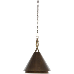 Mona 1 Light 14 inch Antique Light Brass Pendant Ceiling Light