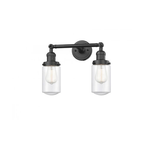 Franklin Restoration Dover 2 Light 14 inch Oil Rubbed Bronze Bath Vanity Light Wall Light in Clear Glass, Franklin Restoration
