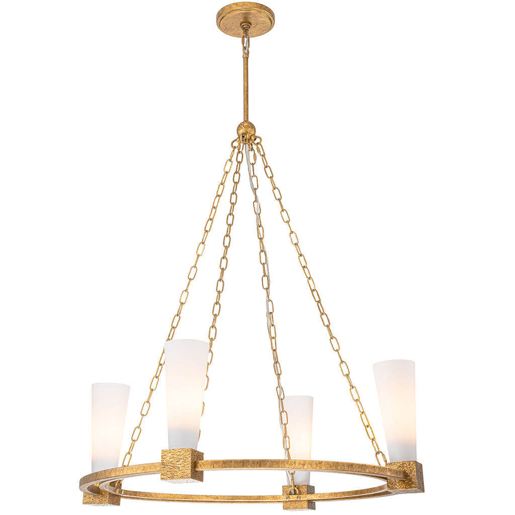 Kristy 4 Light 33 inch Distressed Gold Chandelier Ceiling Light