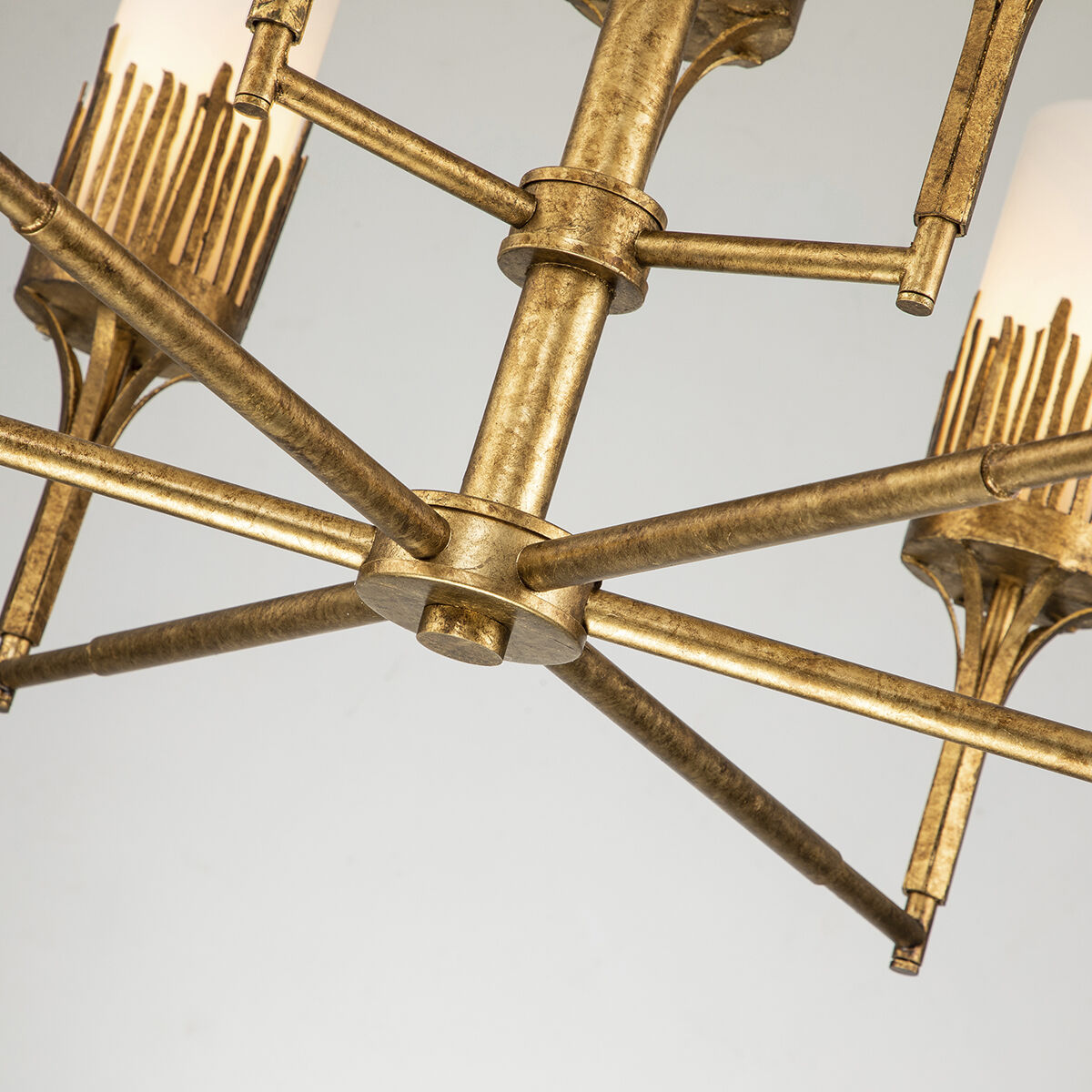 Sawgrass 9 Light 31.75 inch Gold Leaf Chandelier Ceiling Light