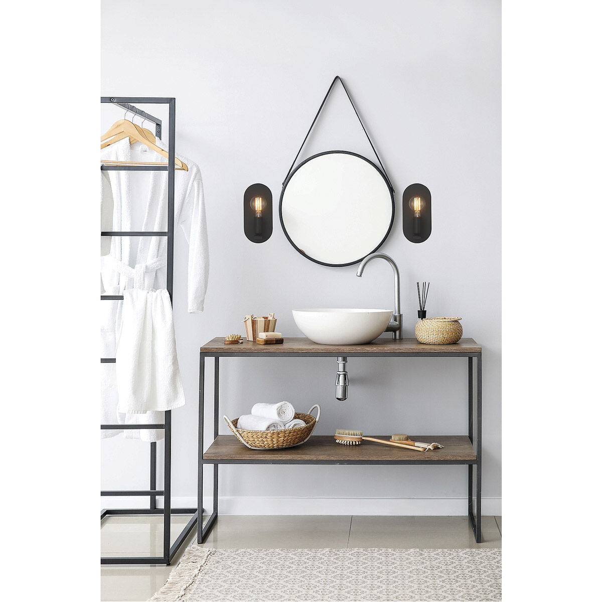 Modern matte black wall sconce online