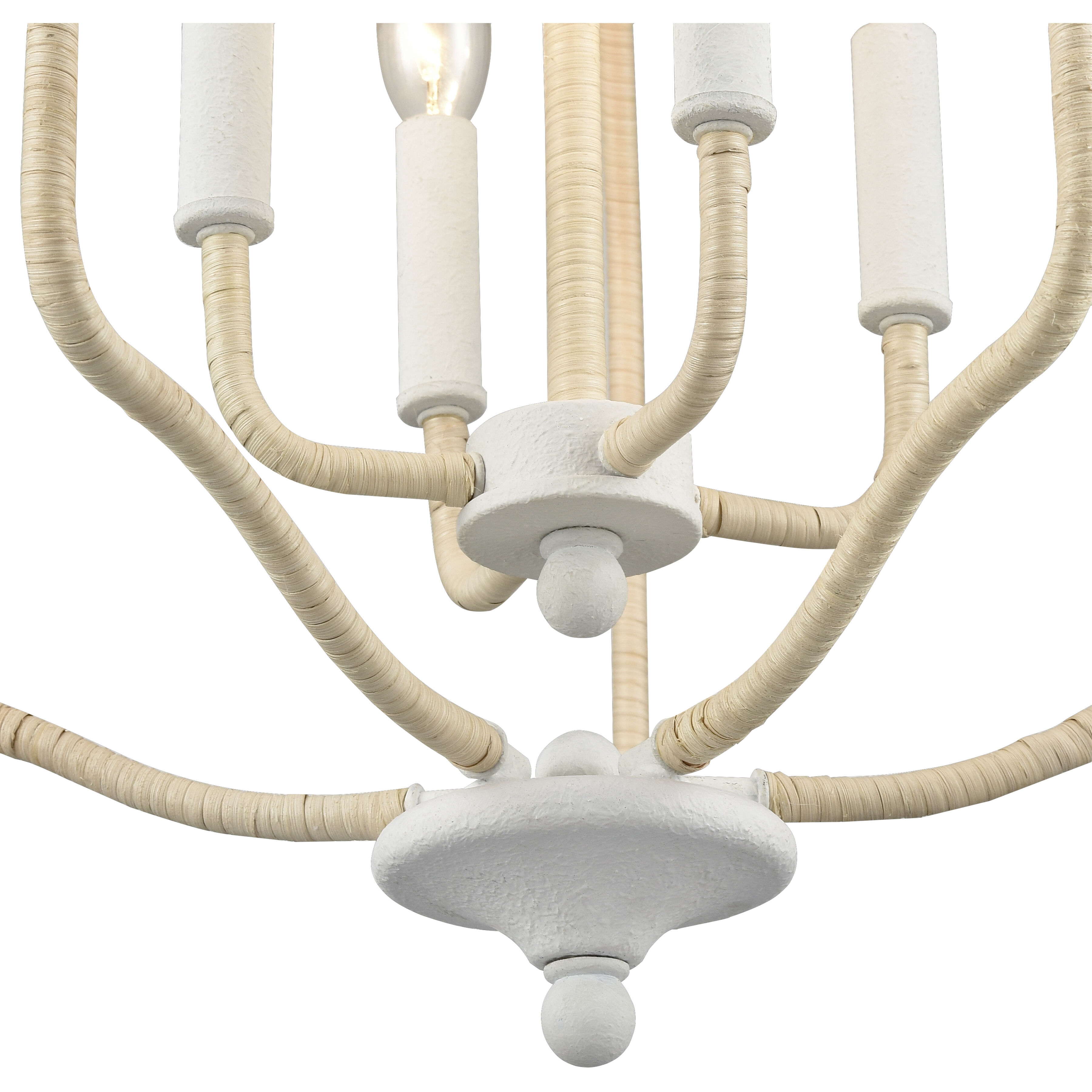 Breezeway 4 Light 17.75 inch White Coral with Natural Pendant Ceiling Light