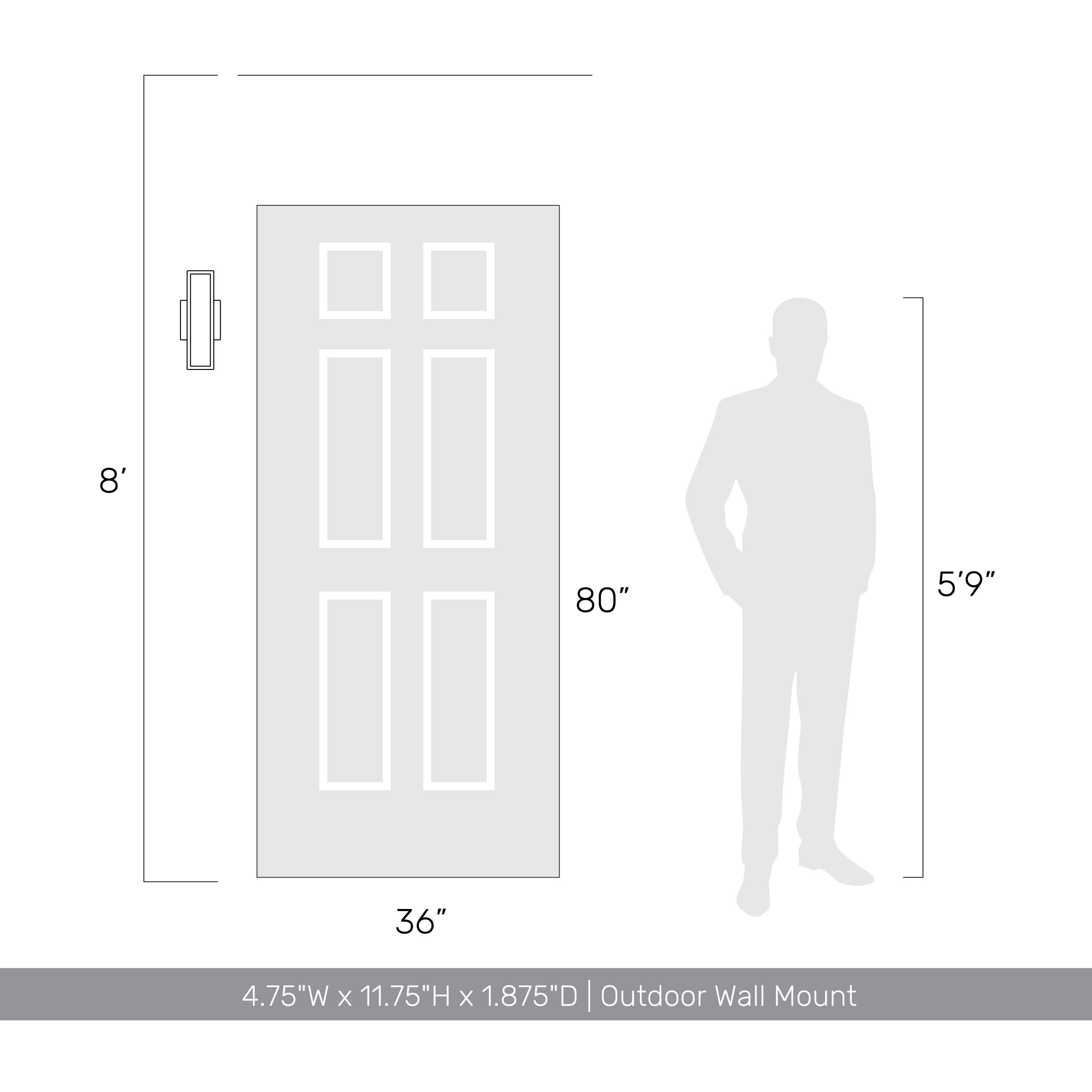 Obsidian LED 11.75 inch Sand Black Outdoor Wall