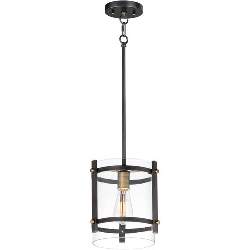 Capitol 1 Light 10 inch Black/Antique Brass Single Pendant Ceiling Light