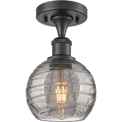 Ballston Athens Deco Swirl 1 Light 5.88 inch Matte Black Semi-Flush Mount Ceiling Light