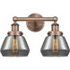 Fulton 2 Light 15.5 inch Antique Copper Bath Vanity Light Wall Light in Plated Smoke