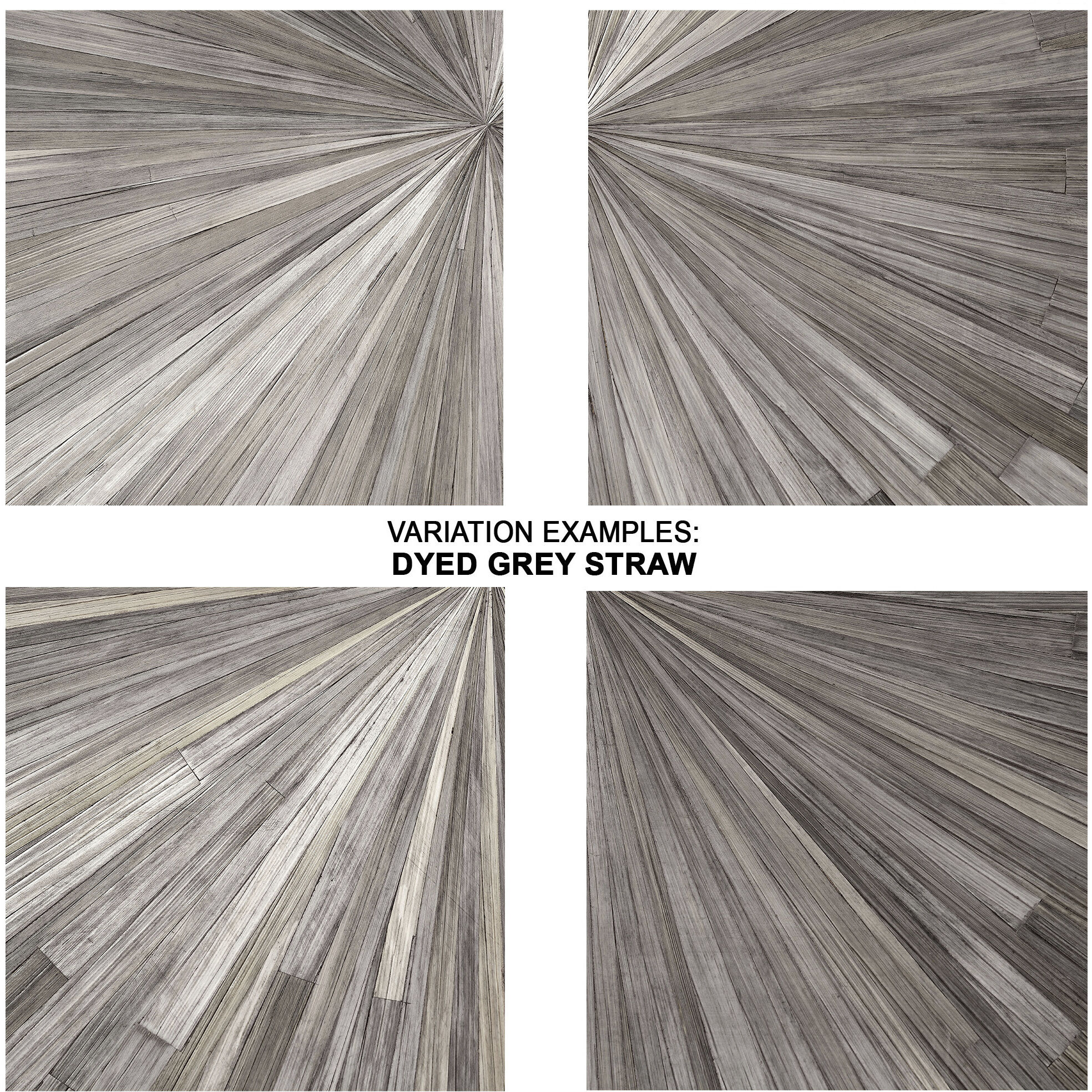 Palm 14.25 inch Grey Straw and Antique Brass Marquetry Box