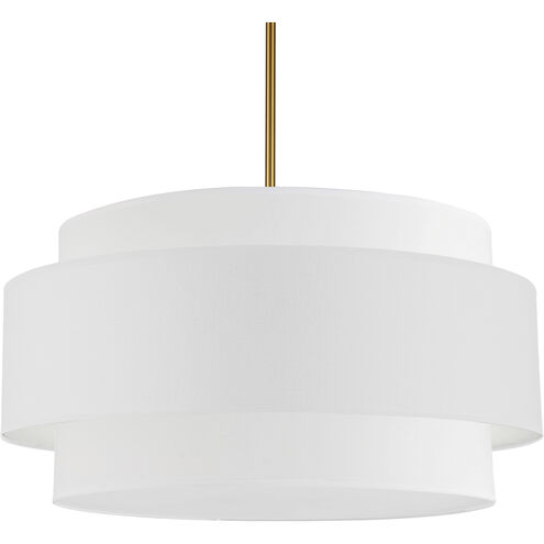 Priya 4 Light 30 inch Aged Brass with White Chandelier Ceiling Light