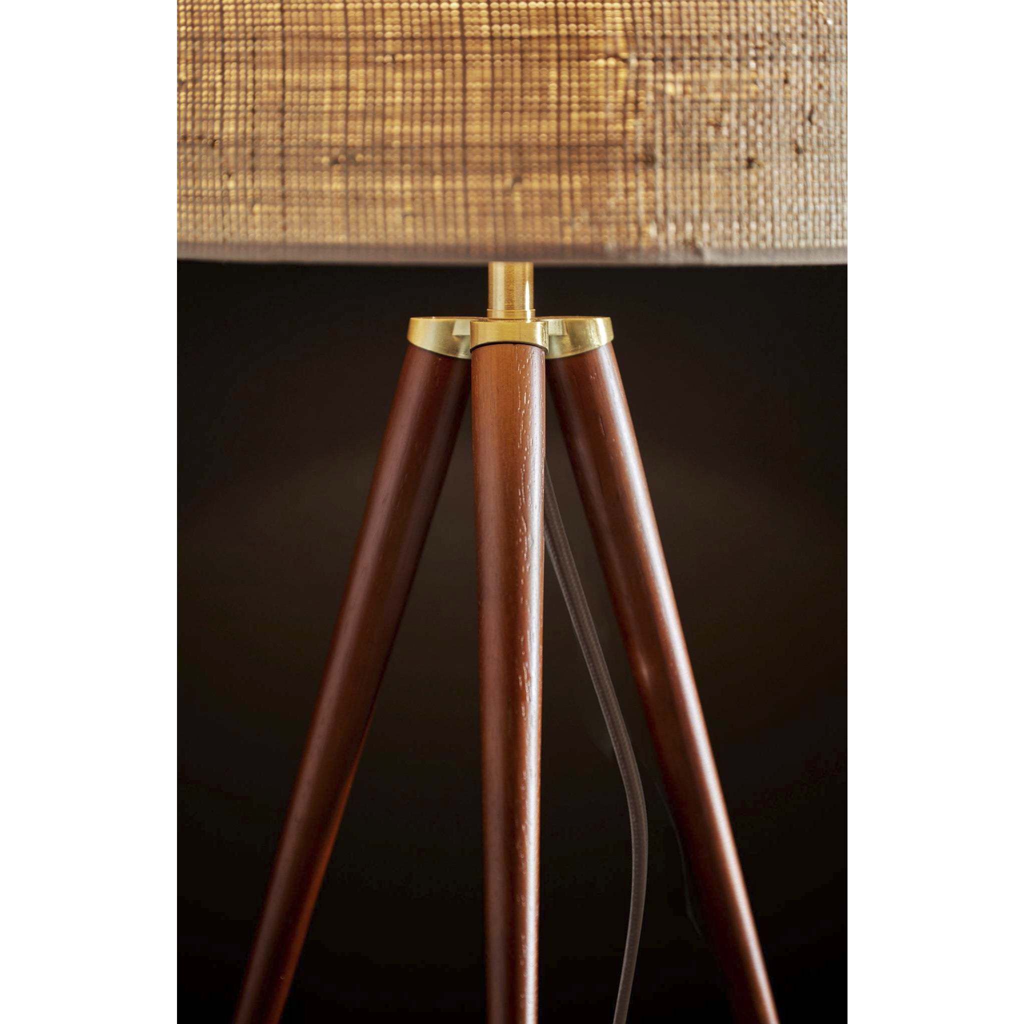 Jackson 26.25 inch 100.00 watt Walnut Wood with Antique Brass Accents Table Lamp Portable Light