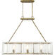 Genry 3 Light 41 inch Warm Brass Linear Chandelier Ceiling Light