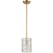 Chiseled Ice 1 Light 7 inch Satin Brass Mini Pendant Ceiling Light