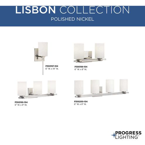 Lisbon 2 Light 18 inch Polished Nickel Bath Vanity Wall Light, Design Series