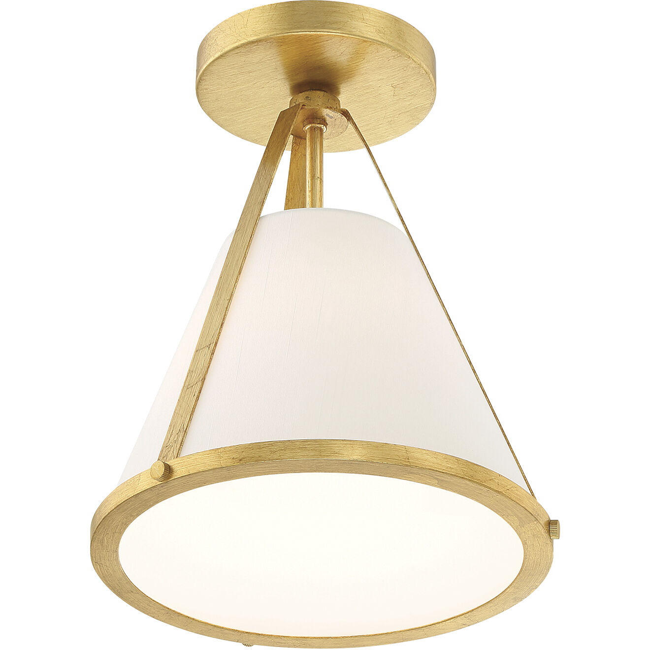Fulton 1 Light 9.25 inch Antique Gold Semi Flush Ceiling Light