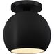 Radiance 1 Light 10 inch Carbon Matte Black and Matte Black Semi Flush Ceiling Light
