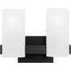 Drew & Jonathan Scott Rhode 2 Light 12.13 inch Midnight Black Vanity Light Wall Light