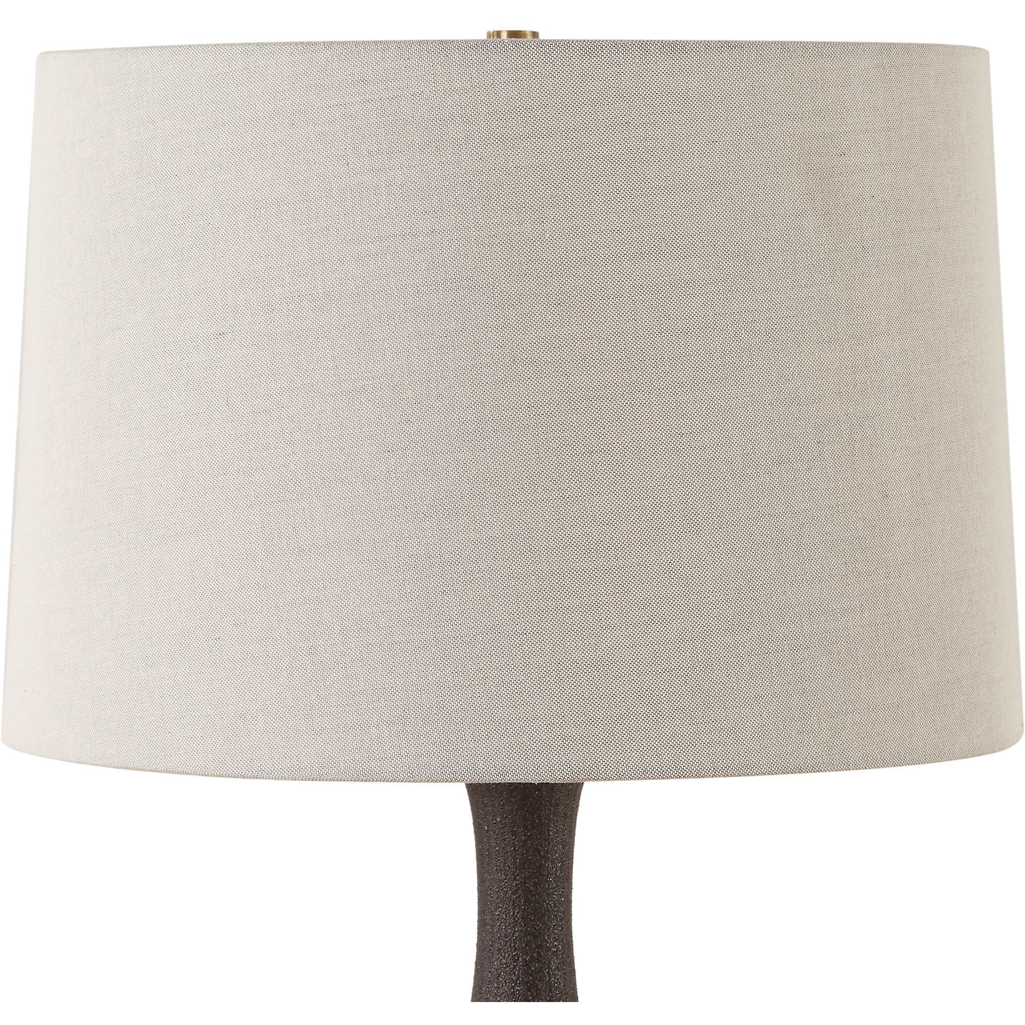 Rimini 24.25 inch 150.00 watt Matte Black Glaze with Rust Undertones and Brushed Antique Brass Table Lamp Portable Light