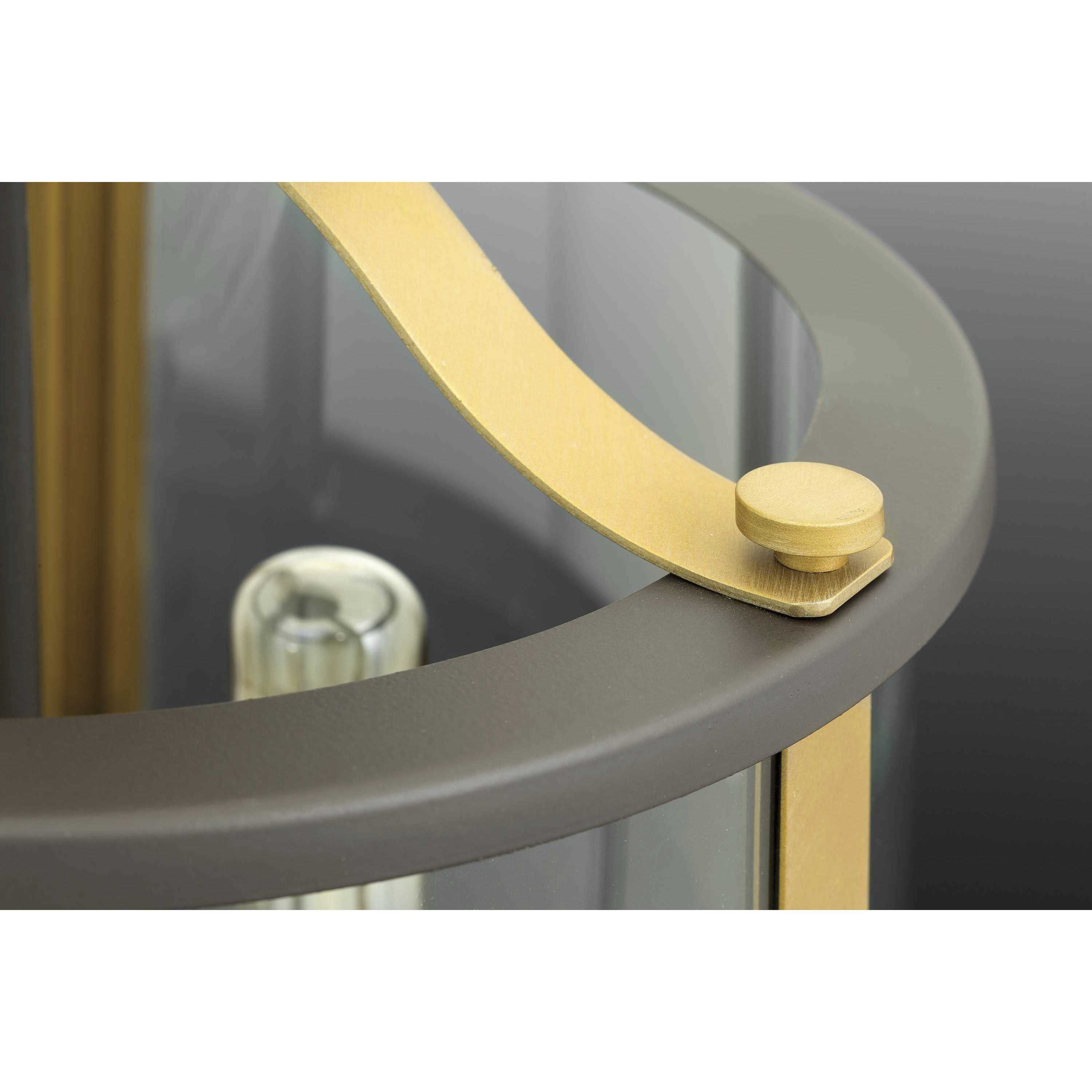 Squire 3 Light 10 inch Antique Bronze Outdoor Semi-Flush Convertible in Antique Bronze and Vintage Brass