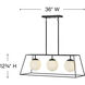 Jonas 3 Light 36 inch Black Indoor Linear Chandelier Ceiling Light