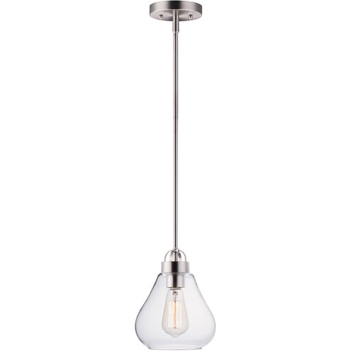 Dianne 1 Light 8 inch Satin Nickel Single Pendant Ceiling Light in Clear, Medium Base