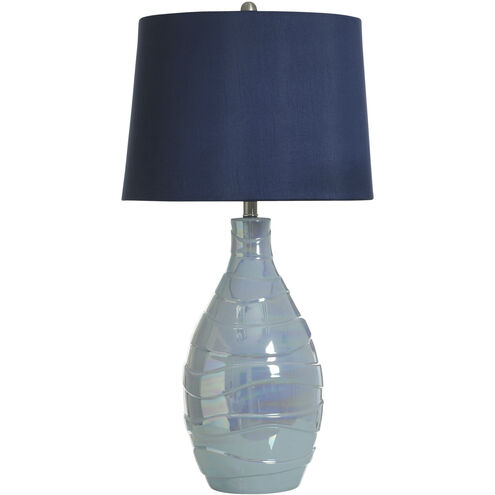 Cameron 33 inch 100.00 watt Pearlescent Blue Table Lamp Portable Light
