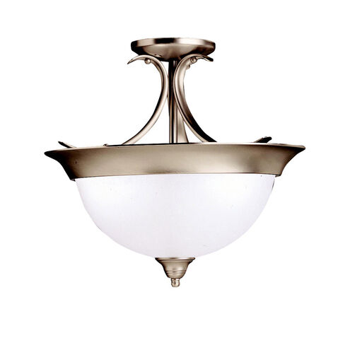 Dover 3 Light 15 inch Brushed Nickel Semi Flush Light Ceiling Light