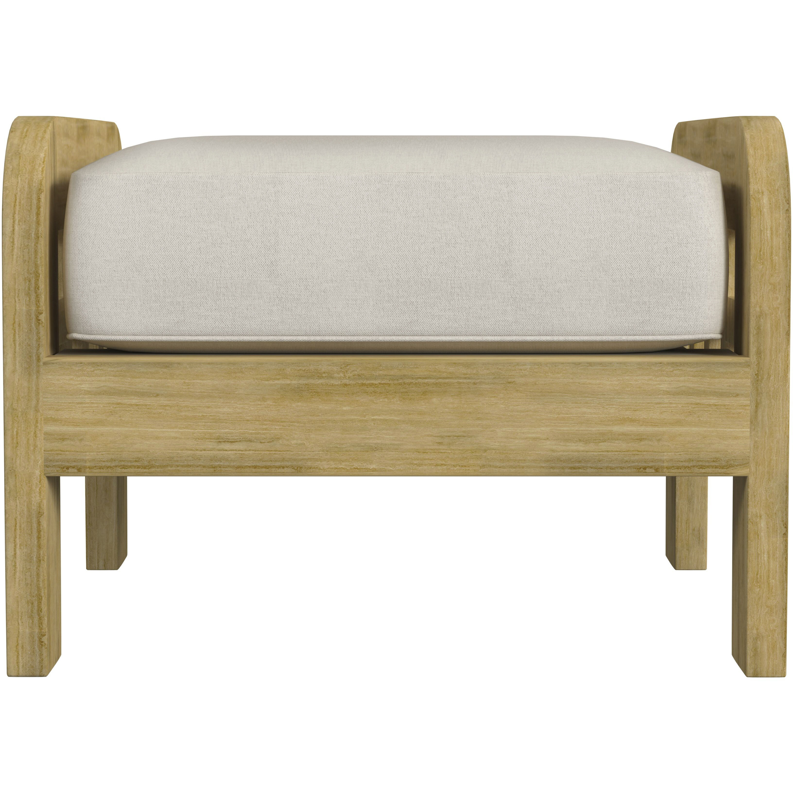 Monhegan Teak Outdoor Ottoman in Light Brown