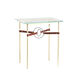 Equus 25.1 X 22 inch Modern Brass and Vintage Platinum Side Table in Leather British Brown, Modern Brass/Vintage Platinum