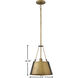 Cartwright 1 Light 11.5 inch Rustic Brass with Oil Rubbed Bronze Indoor Pendant Ceiling Light