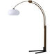 Morelli 85 inch 9 watt Weathered Brass and Walnut with Black Arc Floor Lamp Portable Light
