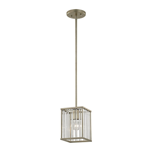 Salem 1 Light 6 inch Aged Silver with Clear Mini Pendant Ceiling Light